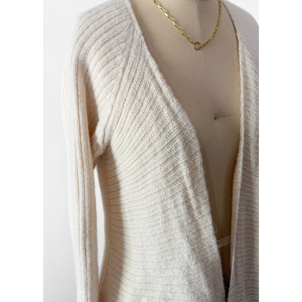 Peruvian Link Cream Alpaca Knit Open Front Cardigan - Picture 3 of 5